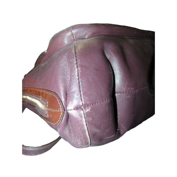 Coach 2011 Kristin Ostrich Embossed Mixed Leather Plum Purple Satchel - Picture 6 of 14